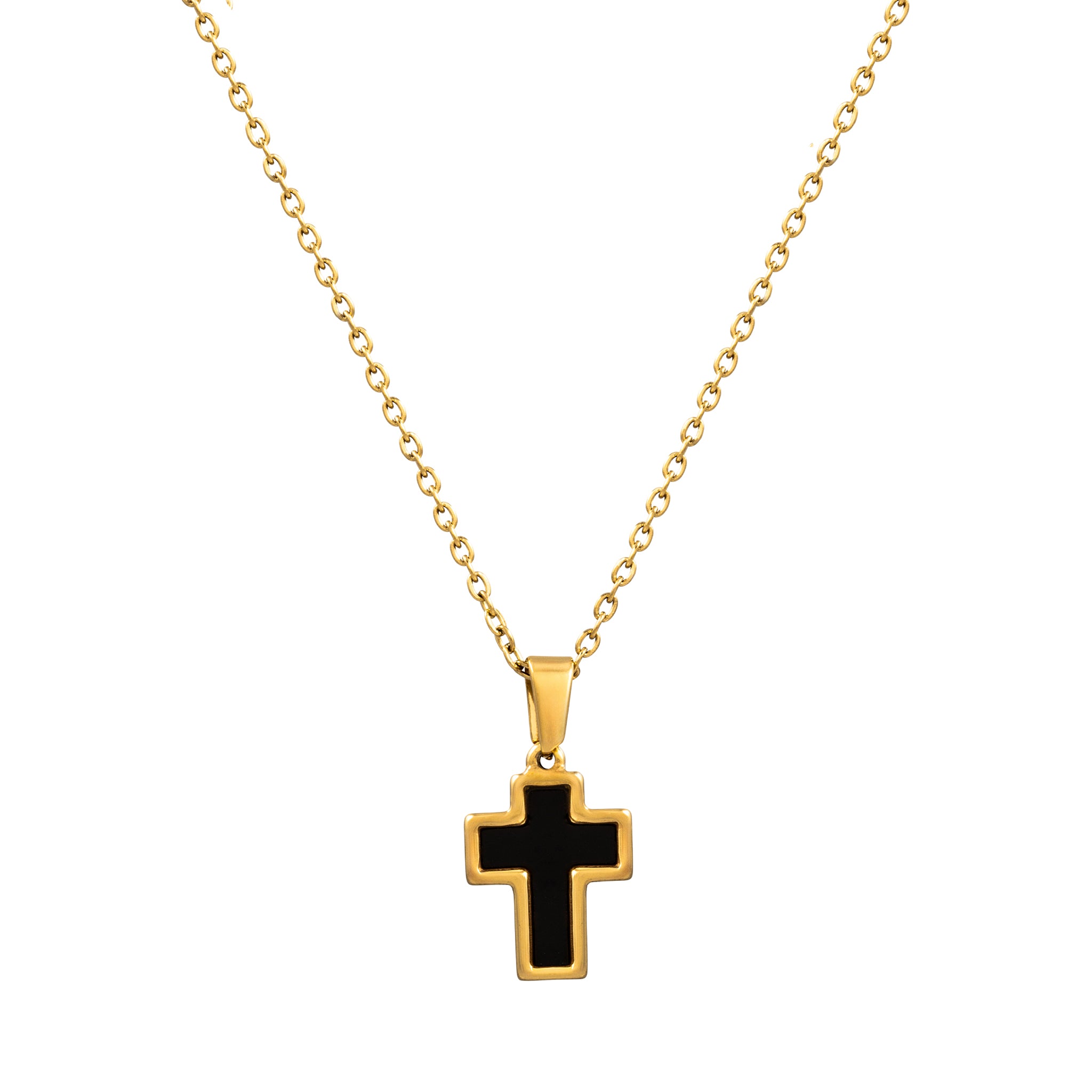 BLACK ONYX CROSS (GOLD)