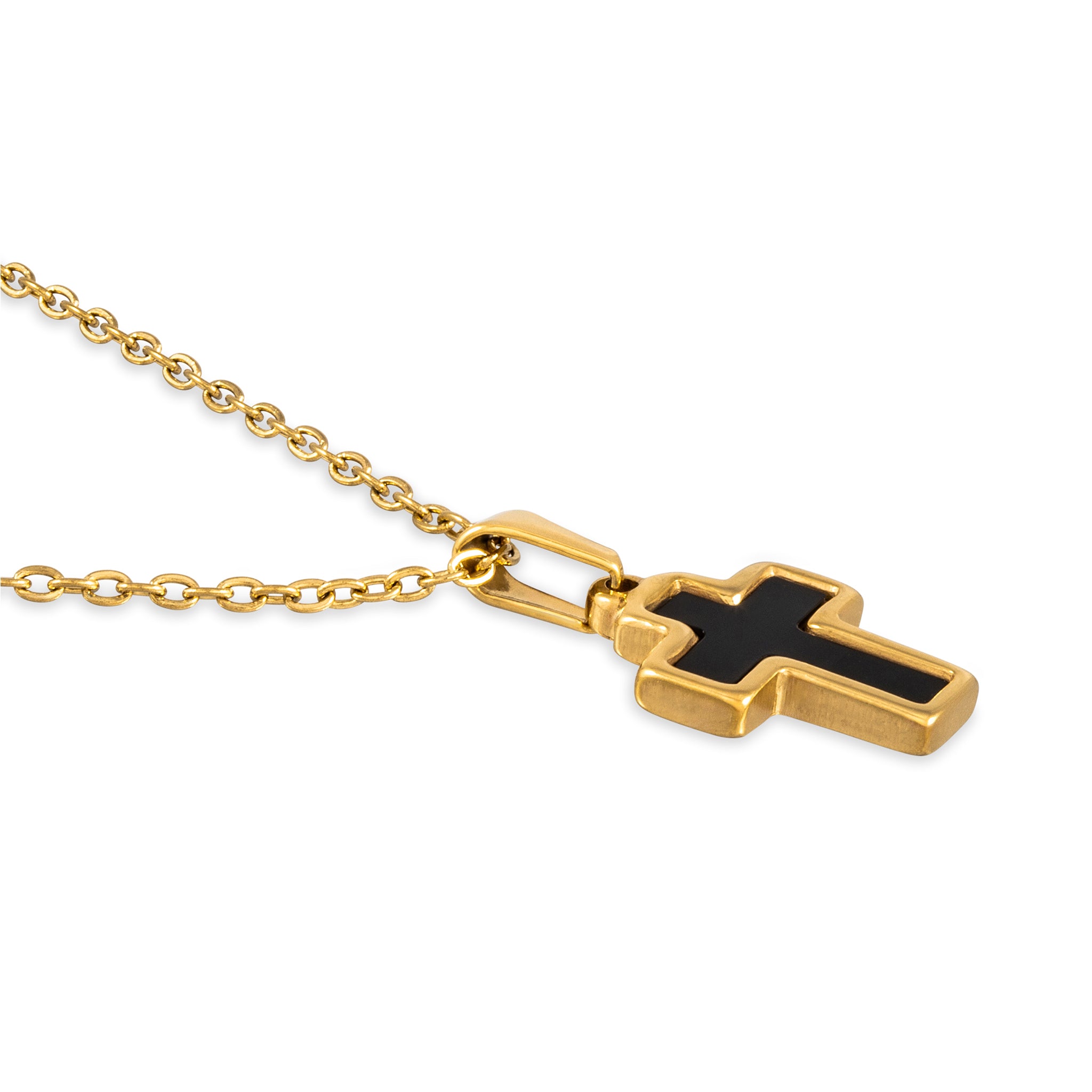 BLACK ONYX CROSS (GOLD)