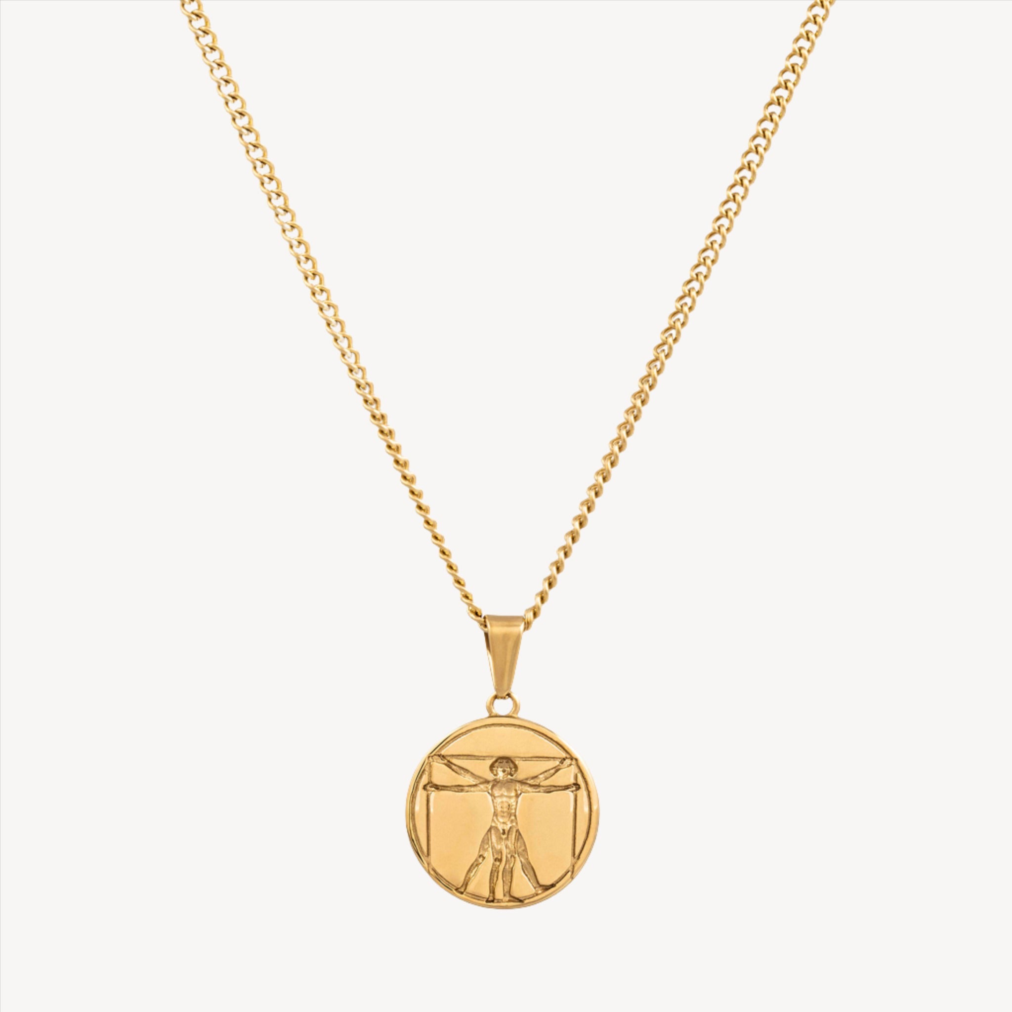 VITRUVIAN MAN PENDANT (GOLD)