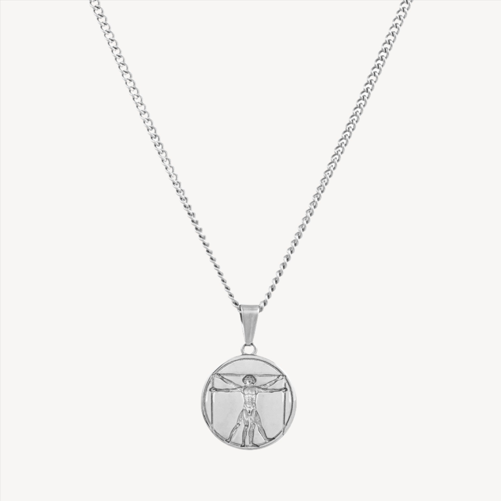 VITRUVIAN MAN PENDANT (SILVER)