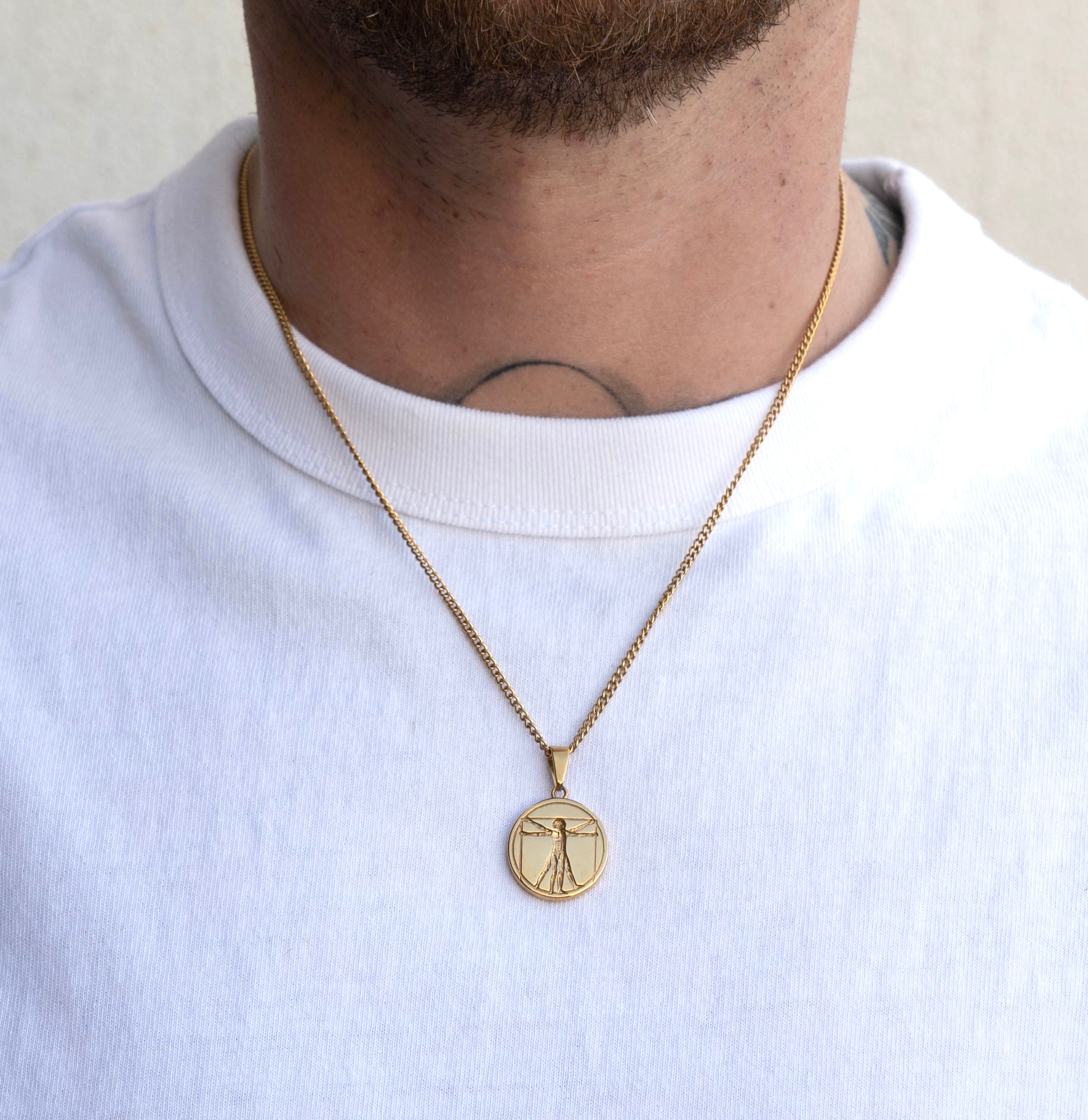 VITRUVIAN MAN PENDANT (GOLD)